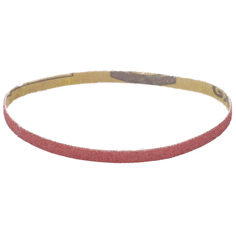 Badass Sandpaper Belt Replacement 20 Piece Set For Belt Sander Tools 330X10mm Abrasive Strip close-up on pink sanding belt.