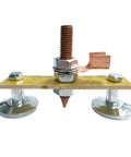 Heavy Duty Double Magnet Head Ground Clamp With N35 Neodymium Base For Fast Welding Setup On Flat Curved Metal Tables Or Poles Without Slippage Ever, close-up view of clamp components.