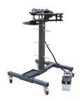 Pro Spec 10 Ton Air Hydraulic Tube Bender With 12 Inch Stroke side view on wheels, foot pedal control for easy maneuvering.