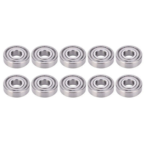 Premium Ycauty S6304z Stainless Steel Mini Bearings 10 Pack For Hot Rods And Heavy Machinery Ultra Quiet High Speed Low Noise Anti Rust Precision Gears shown in a line.