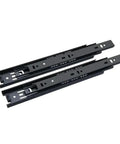 Pair of black Side Mount Ball Bearing Drawer Slides 14 Inch 35cm Silent Hydraulic Damping Three Section Rails Cold Rolled Steel