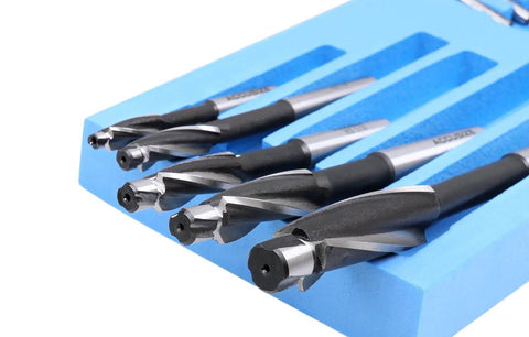 H.S.S. Solid Cap Screw Counterbore Set, 7 Piece, 3 Flute, Straight Shank, Inch Size Counterbores For Cap Screws on foam insert