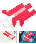 Clear Acrylic Self Adhesive Hinge Set Four Pack Adjustable Folding Hinges with protective red strips