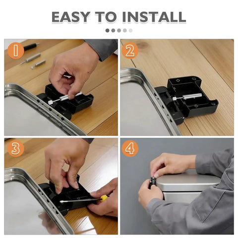 4 Pack Soft Close Trash Can Dampers Piston Lid Support Hinges Replacement installation steps on standard bins.