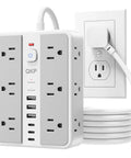 Chill And Charge While This Rock Solid Six Foot Surge Protector Power Strip Handles Twelve AC Outlets And Six Fast USB Ports For Laptops Phones And Daily Tech