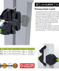 Rock Solid Gate Latch Lockable On Both Sides For Top Shelf Outdoor Security With Dual Side Key Access And Hassle Free Install Setup Perfect For Backyard Fences In Black on gate
