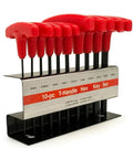 10-piece Cool Star Shaped T Handle Hex Key Tool Set For Metric And Imperial Sizes Perfect For Vehicle Maintenance Or DIY House Repairs With Strong Grip To Loosen Tight Fasteners Easily Without Breaking A Sweat. on stand