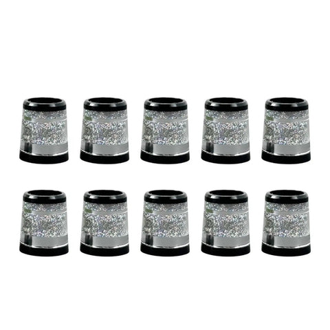 10X Golf Club Ferrules For 0.37 Inch Iron Shafts Replacement Accessories For Tight Fit Easy Install Practice And Assembly Silver Argent Finish