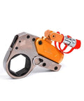 TopShelf Hydraulic Torque Wrench Manual Adjustable Driving Type With Precision Machined Core and Legit 360 Degree Swivel Fittings for Knockout Heavy Duty Torque Work, side view with hexagonal opening.