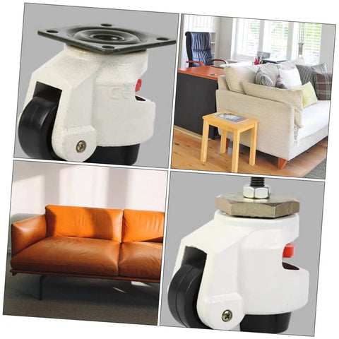 Hella Durable Workbench Leveling Wheels 4 Pack Heavy Duty Swivel Casters providing no sweat universal furniture transport rollers close-up view.