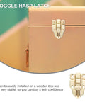 Retro Cabinet Duckbilled Toggle Hasp And Antique Padlock Kit for Small Jewelry Boxes in Golden Finish 10 Pack