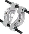 Close-up of Beefed Up Pro Grade Bearing Splitter And Puller Tool for Three Eighths to One And A Quarter Inch Bearings, steel material.