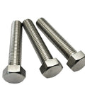 Top Shelf Grade Five Titanium Hex Bolts M8 X90mm Twenty Pack in a close-up view showing hex heads and smooth threads.