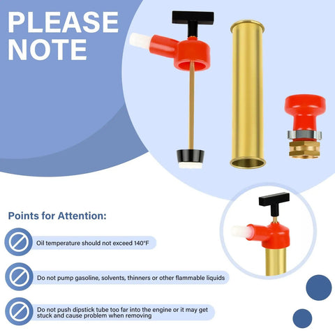Marine Engine Oil Drain Hand Pump For Boats, Brass Oil Extractor components with safety instructions