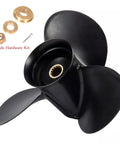 Outboard Propeller 10 Point 3 X 12 Pitch 3 Blade Aluminum For OMC Johnson Evinrude 20 25 30 35 HP Boat Motor Right Hand Rotation 14 Spline With Hardware Nut Kit