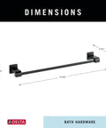Dimensions of Slick Matte Black 24 Inch Towel Rack Bar For Bathroom And Kitchen Built To Last With Rust Resistant Finish Promotes Airflow