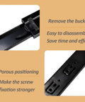 Close-up of Push To Open Drawer Slides With Side Mount Runners showing a black buckle and porous positioning for screws.