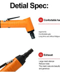 Pro Grade 110 Degree Air Die Grinder 18000 RPM Pneumatic Angle Tool showing ergonomic handle and exhaust details