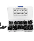 High Quality 300 Piece M3 Bolts And Nuts Set Featuring Black Button Head Hex Socket Screws Durable Machine Fastener Assortment Kit For Home Repair Projects With Organized Storage Box Heavy Duty Hardware Solutions Gets The Job Done Right Great Value Today., 300-piece black M3 button head hex socket screw and nut set in organized storage box