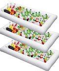 Three Inflatable Serving Bars For Summer Parties With Ice Chiller, Buffet Station, Drink Holder And Cooler Tray, Large 51.5 By 24.5 Inch