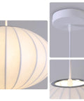 AFSEMOS 20" Japanese Wabi Sabi Pendant Light Silk Hanging Lantern Lamp with a close-up of the silk shade and ceiling mount.