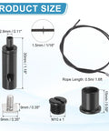 Six Set Ceiling Hanging Wire Cable Kit With 1.6ft Adjustable Suspension components and measurements