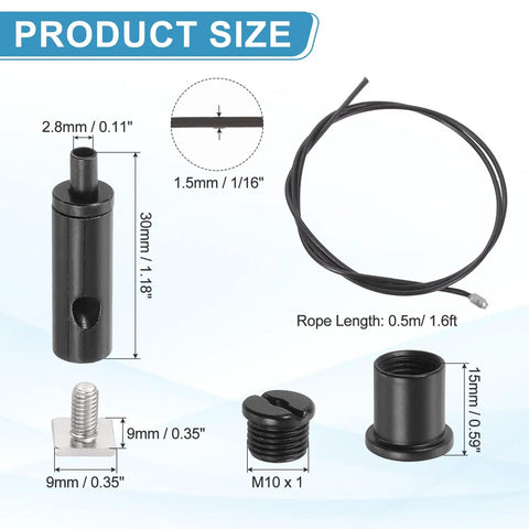 Six Set Ceiling Hanging Wire Cable Kit With 1.6ft Adjustable Suspension components and measurements