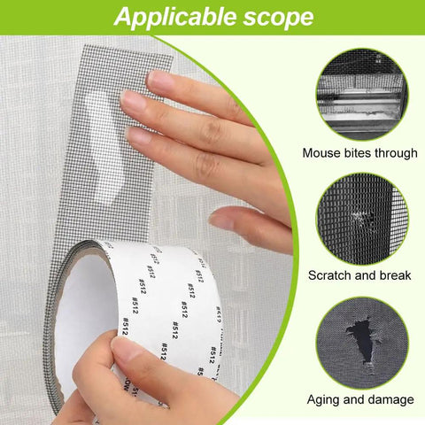 Applying Heavy Duty Screen Repair Tape For Windows And Doors Anti Mosquito Strong Adhesive Mesh Patch Self Adhesive Fiberglass Repair Kit