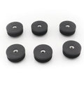 Six Pack Round Tube Plugs With M8 Threads 50mm Diameter Furniture Leg Caps Black Plastic Nut Plugs For Casters And Adjustable Pads