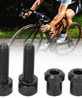 Fresh TC4 Titanium Alloy Stem Screws Set With Integrated Rubber Gasket M5X18MM Bike Bolts for road and mountain cycles close-up.