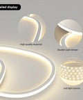 Close-up of Cloud LED Ceiling Light With Rotatable Edge For Modern Homes showing double layer and LED light source.