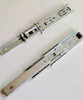 Pro Level Heavy Duty Full Extension Drawer Slides Six Inch Telescopic Ball Bearing Cabinet Rails on a white background.