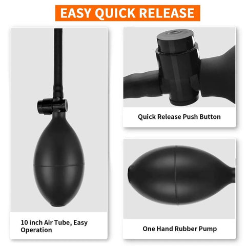 Air Wedge Bag Pump Kit, 3 Pack With 330 Lb Rating, showing 10-inch air tube and quick release pump parts