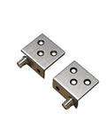 Stainless Steel Hidden Pivot Cabinet Hinge Set for Heaven and Earth Upper and Lower Doors Concealed Mount Silver Finish Heavy Duty