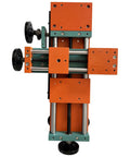 Yokoma Dual Motor Mini Wood Lathe 350W Variable Speed 220V Desktop Machine showing detailed components and assembly from top view.