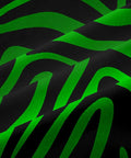 Close-up of fabric with light green and black zebra print pattern from Light Green And Black Zebra Print Blackout Curtains 52W X 63L.