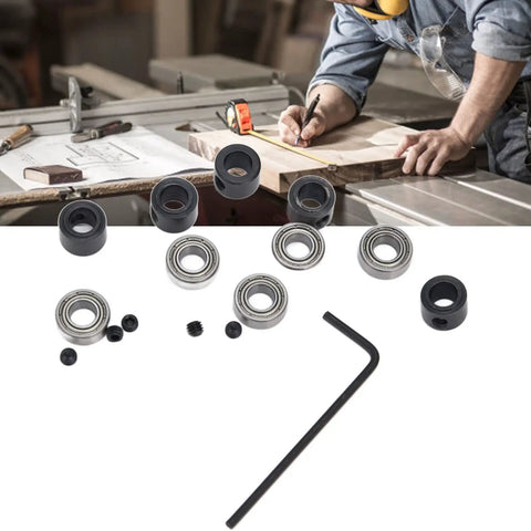 Pro Grade Steel Router Bit Bearing Guide for Smooth Precise Cuts, Bottom Mounted Bearings, Heavy Duty Stability for Radial and Axial Loads