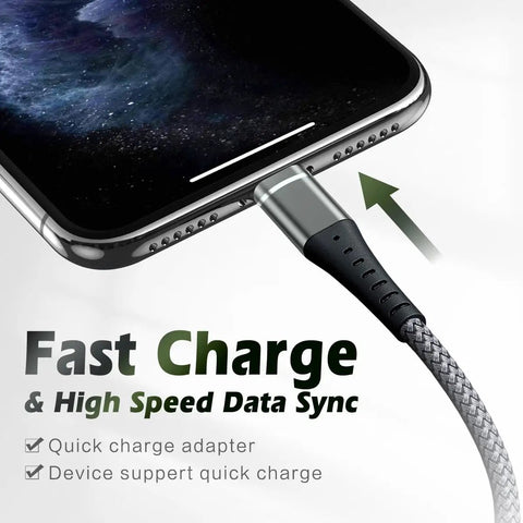 Lightning Fast USB C To Lightning Cable 2 Pack 3Ft MFi Certified iPhone Charger Cable With Quick Charge And Power Delivery, Data Transfer Up To 480Mbps, Durable Nylon Braided Build For Travel And Daily Use, USB-C plug charging iPhone