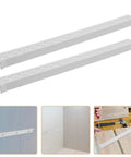 White Plastic Drawer Slides Replacement With Anti Slip Stability And Full Extension Glides for cabinets shown in installation setup.
