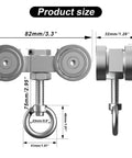 4 Wheel Unistrut Trolley Assembly Kit With M10 Bolt And Lifting Eye Nuts, Silent Operation, For 1-5/8-Inch Strut Channel, Heavy-Duty Load Up To 770 Lbs, Includes 2 Sets, dimensions and parts shown