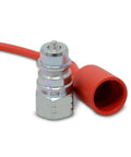 1/4 Inch Agricultural Hydraulic Quick Connect Male Coupler With 1/4 Inch NPT Thread ISO 5675, silver metal, red cap