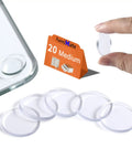Non Adhesive Glass Table Top Anti Slip Pads 20 Pack Three Quarters Inch Bumpers For Secure Grip on smooth surfaces