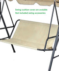 Beige 2/3 Seater Patio Porch Swing Seat Cover Heavy Duty 900D Oxford Waterproof Fabric Cushions Replacement For Outdoor Garden Swings