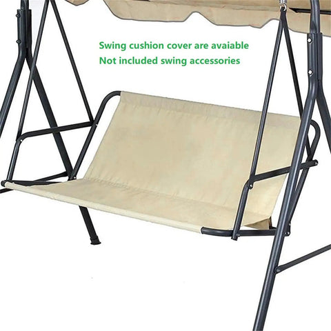 Beige 2/3 Seater Patio Porch Swing Seat Cover Heavy Duty 900D Oxford Waterproof Fabric Cushions Replacement For Outdoor Garden Swings