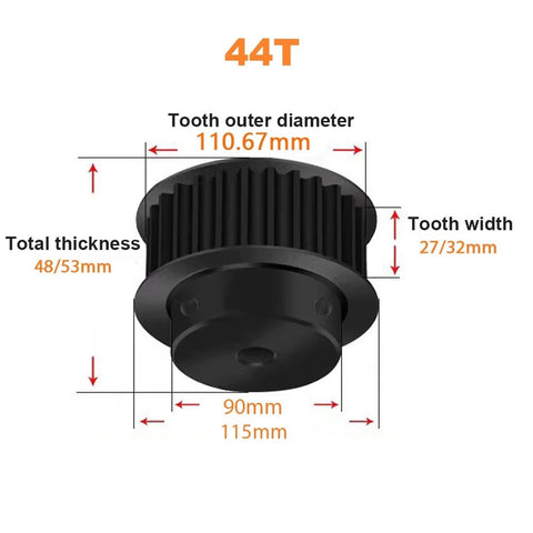 Industrial Grade 8M Timing Pulley Featuring Fifty Teeth 10 To 30Mm Adjustable Bore 25Mm Belt Width Heavy Duty Steel Build Zero Drama Mounting dimensions and specifications.