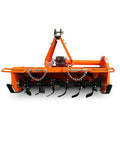 45-Inch 3 Point Hitch Rotary Tiller for Tractors 20-30HP Cat 1, 540 RPM PTO driven, heavy duty alloy steel, front view