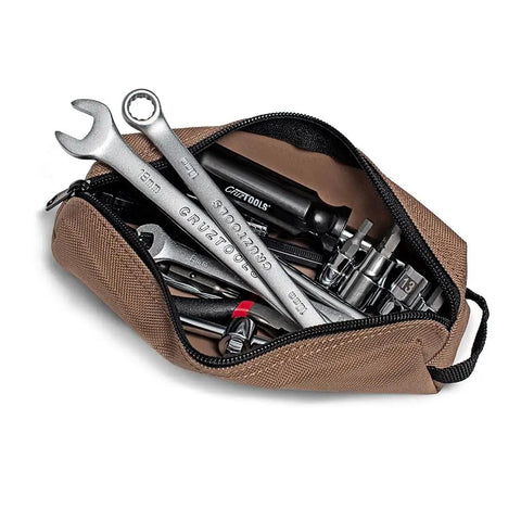 Switchback Dirt Bike Tool Kit For KTM Husqvarna GasGas Ultra Compact Lightweight Enduro Repair Set tools in a brown pouch