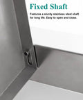 Stainless Steel Drywall Access Door With Slick Push Latch For No Sweat Ceiling Install Flush Mount showing fixed stainless steel shaft for durability.