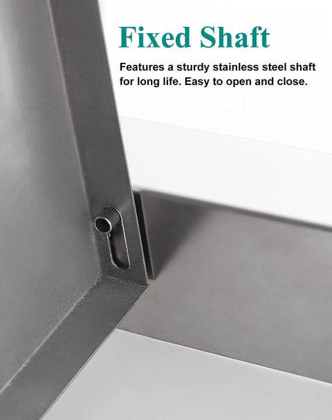 Stainless Steel Drywall Access Door With Slick Push Latch For No Sweat Ceiling Install Flush Mount showing fixed stainless steel shaft for durability.