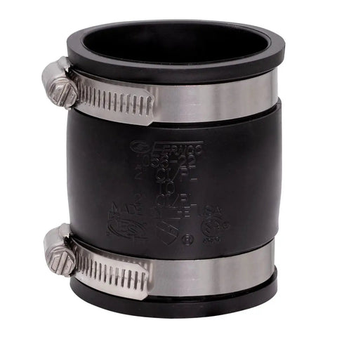 Two Inch Flexible PVC Pipe Coupling For Cast Iron And Plastic Plumbing Connections Two Pack Leak Proof Built To Last Elastomeric PVC Fittings